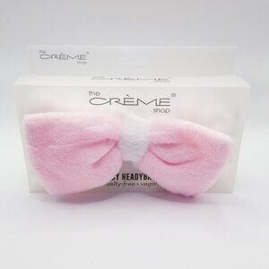 The Creme Shop 3D Plush Pink and White Bow Spa Headband